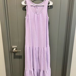 Lavender dress.